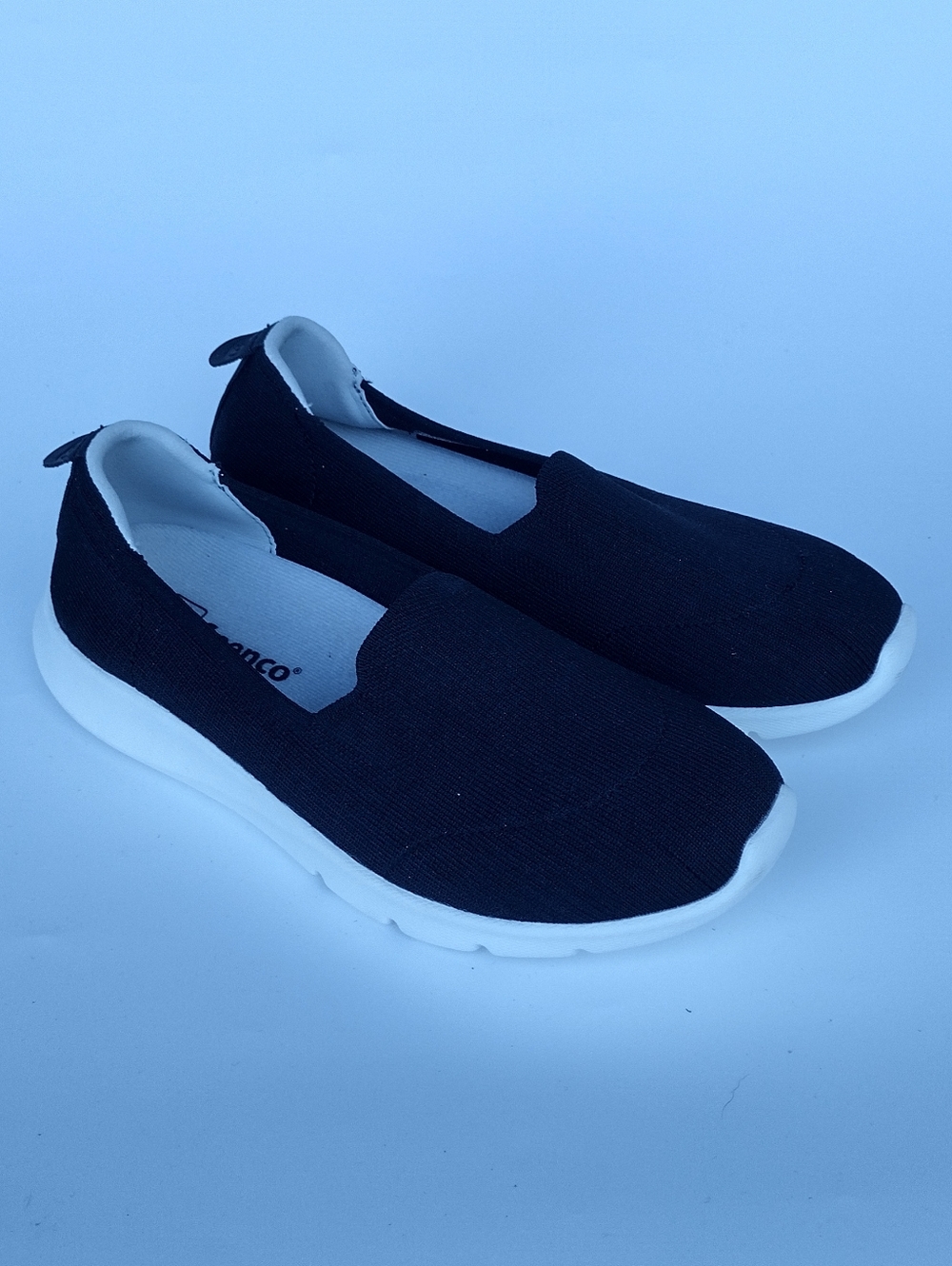 Spenco Orthotic Knit Slip-On Women's Shoes Epic Stretch Black White Size 6.5